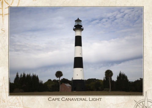 Cape Canaveral Lighthouse Card with Storm Clouds